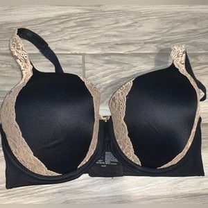 Soma Embraceable Full Coverage Lace Trim Black & Tan Bra Size 36DDD